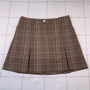 Nike Golf Cappuccino Brown Plaid Athletic Skort Size Medium Neutral Classic